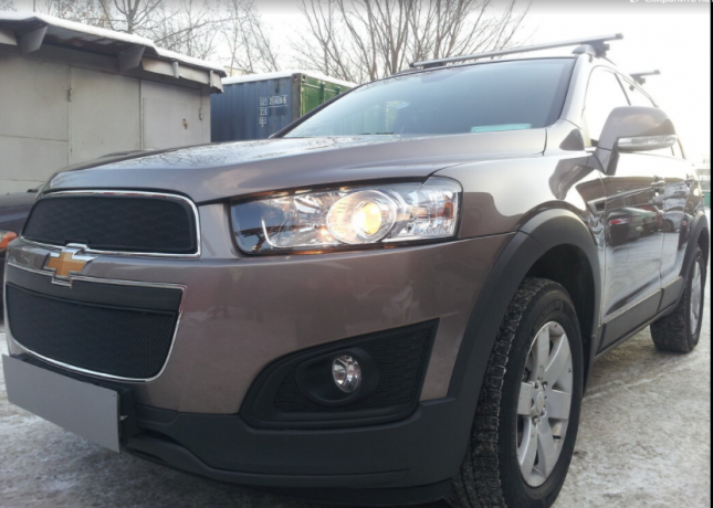 Защита радиатора "Standart" Chevrolet Captiva рестайлинг (2013-2015) чёрная купить недорого с доставкой в Томилино