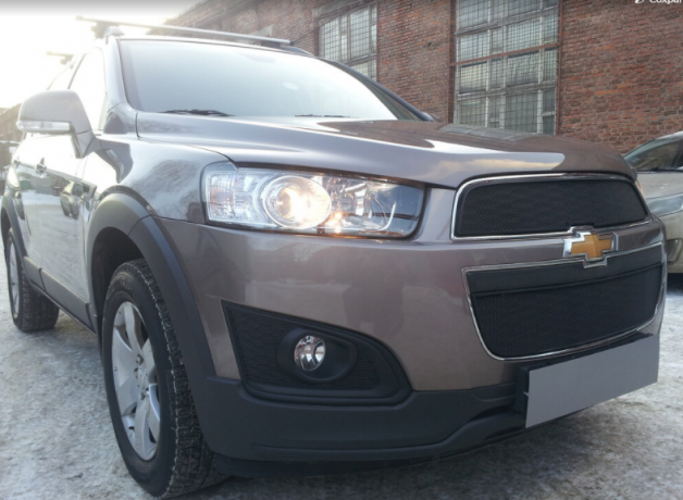 Защита радиатора "Standart" Chevrolet Captiva рестайлинг (2013-2015) чёрная купить недорого с доставкой в Томилино