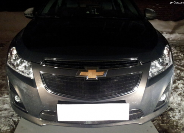 Защита радиатора "Standart" Chevrolet Cruze (2012-2015) верх, чёрная купить недорого с доставкой в Томилино