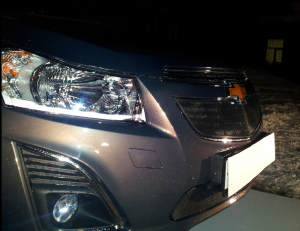 Защита радиатора "Standart" Chevrolet Cruze (2012-2015) верх, чёрная купить недорого с доставкой в Томилино