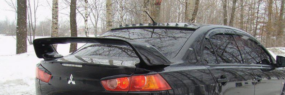 Накладка (юбка) заднего бампера "EVO" var №1 для Mitsubishi Lancer X (2007-2016) купить недорого с доставкой в Томилино