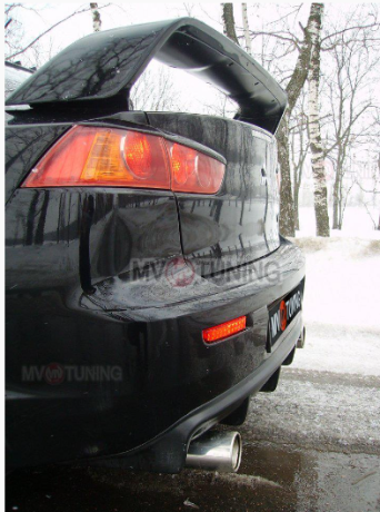 Накладка (юбка) заднего бампера "EVO" var №1 для Mitsubishi Lancer X (2007-2016) купить недорого с доставкой в Томилино