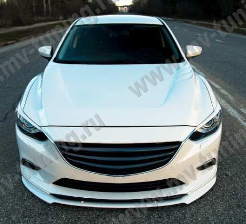 Сплиттер переднего бампера под клыки №2 "Lite Style" для Mazda 6 (2013-н.в.) купить недорого с доставкой в Томилино