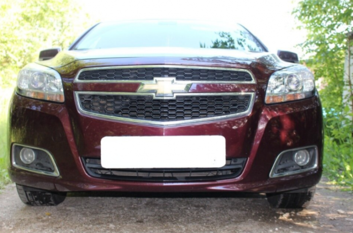 Защита радиатора "Standart" Chevrolet Malibu (2012-2015) чёрная купить недорого с доставкой в Томилино