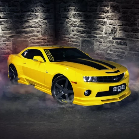 Накладка (юбка) переднего бампера (цельная) для Chevrolet Camaro SS (2009-2012) купить недорого с доставкой в Томилино