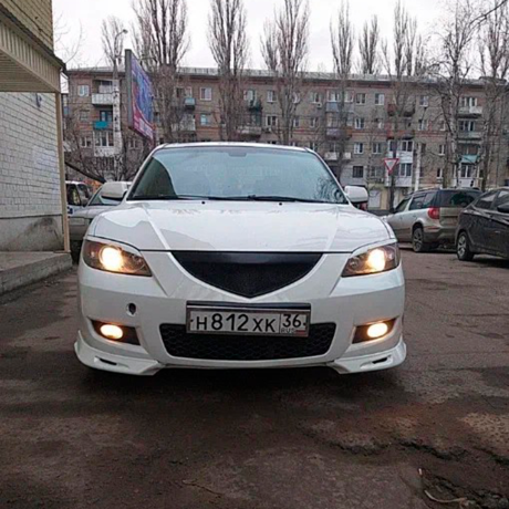 Накладки (клыки) на передний бампер Mazda 3 седан (2003-2009) глянец купить недорого с доставкой в Томилино