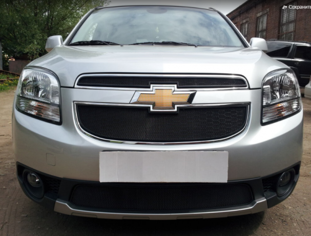 Защита радиатора "Standart" Chevrolet Orlando (2009-2015) верх, чёрная купить недорого с доставкой в Томилино