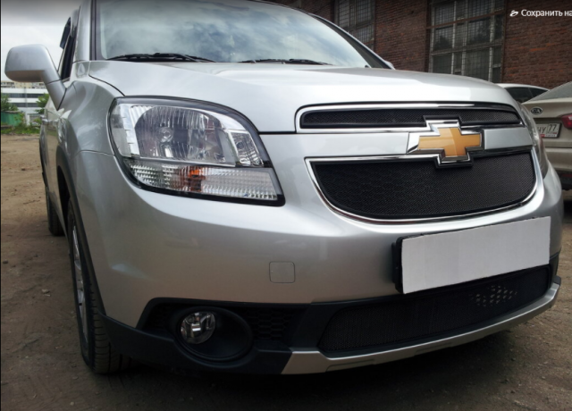 Защита радиатора "Standart" Chevrolet Orlando (2009-2015) верх, чёрная купить недорого с доставкой в Томилино