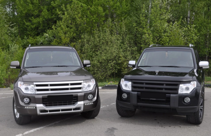 Накладка (юбка) переднего бампера "Broomer Design" (Без ДХЛ) для Mitsubishi Pajero IV (2006-2015) купить недорого с доставкой в Томилино