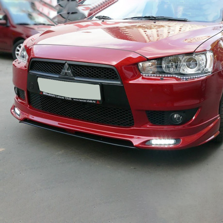 Накладка (юбка) переднего бампера "Zodiak" (с планкой) для Mitsubishi Lancer X (2007-2010) купить недорого с доставкой в Томилино