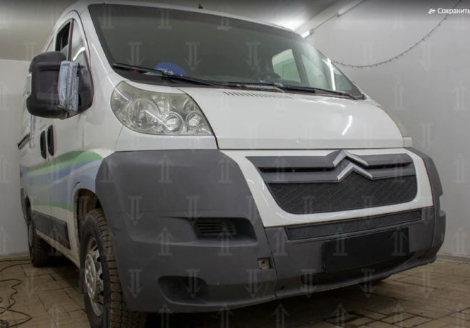 Защита радиатора "Standart" Citroen Jumper (2006-2014) верх, чёрная купить недорого с доставкой в Томилино