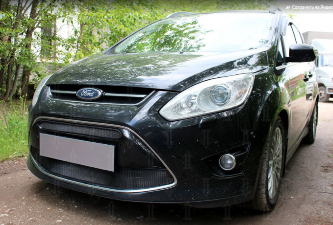 Защита радиатора "Standart" Ford C-MAX (2010-2015) чёрная купить недорого с доставкой в Томилино