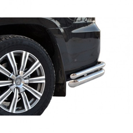 Защита заднего бампера «Уголки двойные» (d76\51) для Lexus LX 450d (2016-н.в)(Окрашенное) купить недорого с доставкой в Томилино