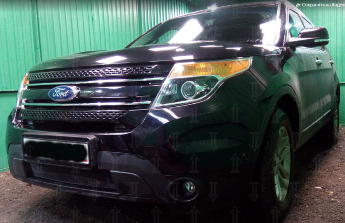 Защита радиатора "Standart" Ford Explorer (2010-2016) чёрная купить недорого с доставкой в Томилино