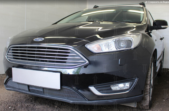 Защита радиатора "Standart" Ford Focus III рестайлинг (2014-2019) под датчик ACS+ASLD, чёрная купить недорого с доставкой в Томилино