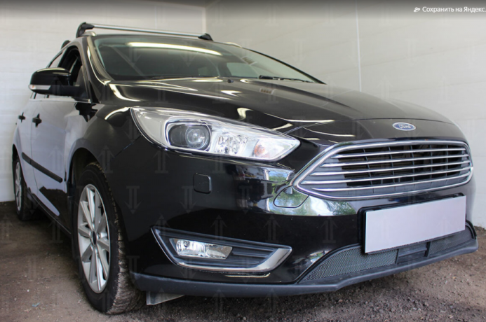 Защита радиатора "Standart" Ford Focus III рестайлинг (2014-2019) под датчик ACS+ASLD, чёрная купить недорого с доставкой в Томилино