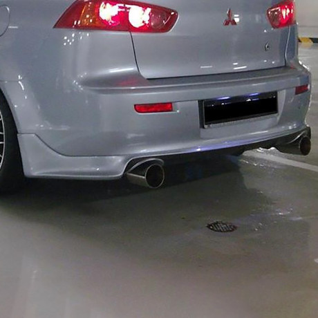Накладка (юбка) заднего бампера "Zodiak" var №2 (двойной выхлоп) для Mitsubishi Lancer X (2007-2016) купить недорого с доставкой в Томилино