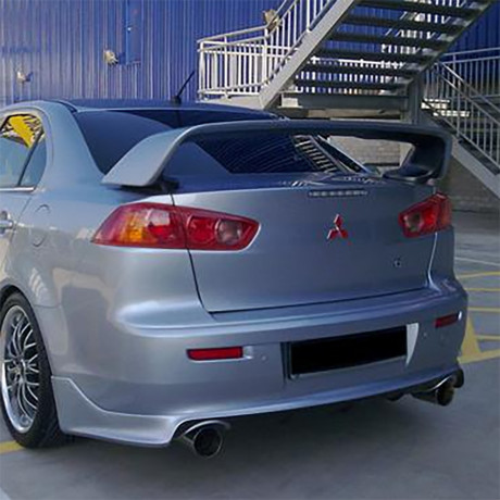 Накладка (юбка) заднего бампера "Zodiak" var №2 (двойной выхлоп) для Mitsubishi Lancer X (2007-2016) купить недорого с доставкой в Томилино