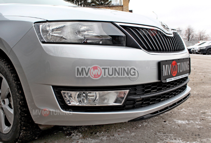 Спойлер переднего бампера (под покраску) для Skoda Rapid (2012-н.в.) купить недорого с доставкой в Томилино