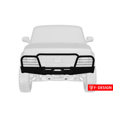 силовой передний бампер f-design с площадкой под лебедку с защитными дугами для L@DA 4x4 (не окрашенный) купить недорого с доставкой в Томилино