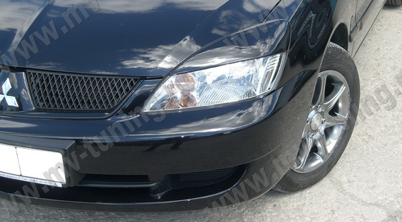 Накладки на фары (реснички) широкие var №2 для Mitsubishi Lancer IX (2004-2007) купить недорого с доставкой в Томилино
