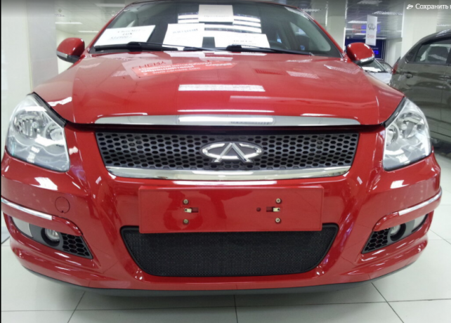 Защита радиатора "Standart" Chery M11 (2010-2016) чёрная купить недорого с доставкой в Томилино