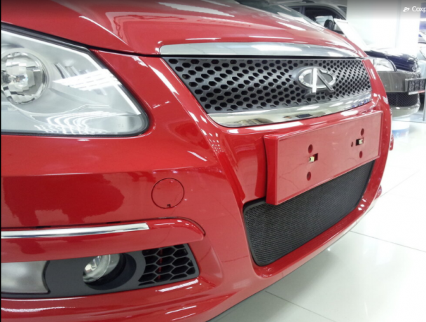 Защита радиатора "Standart" Chery M11 (2010-2016) чёрная купить недорого с доставкой в Томилино